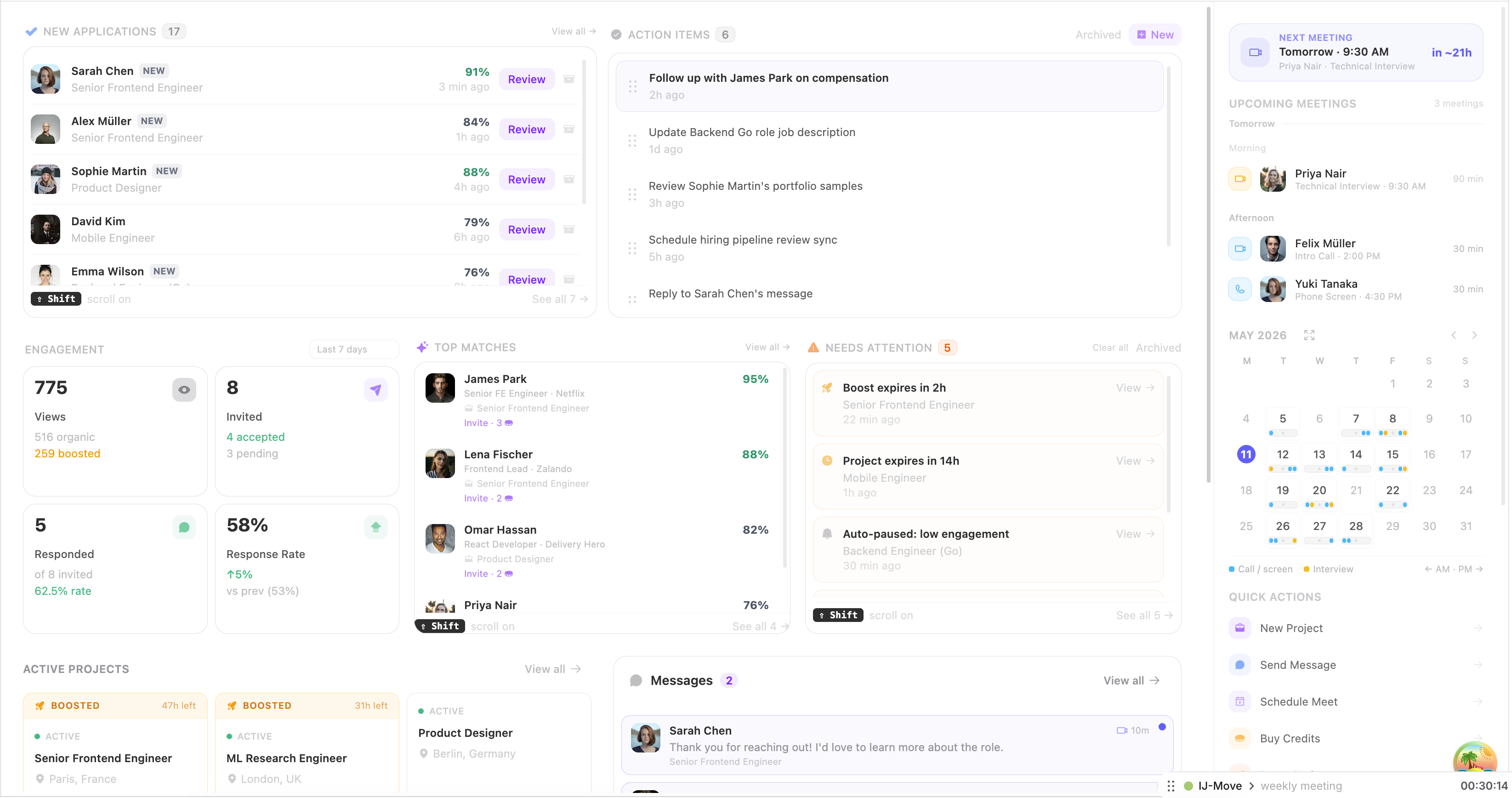 Dashboard recruteur